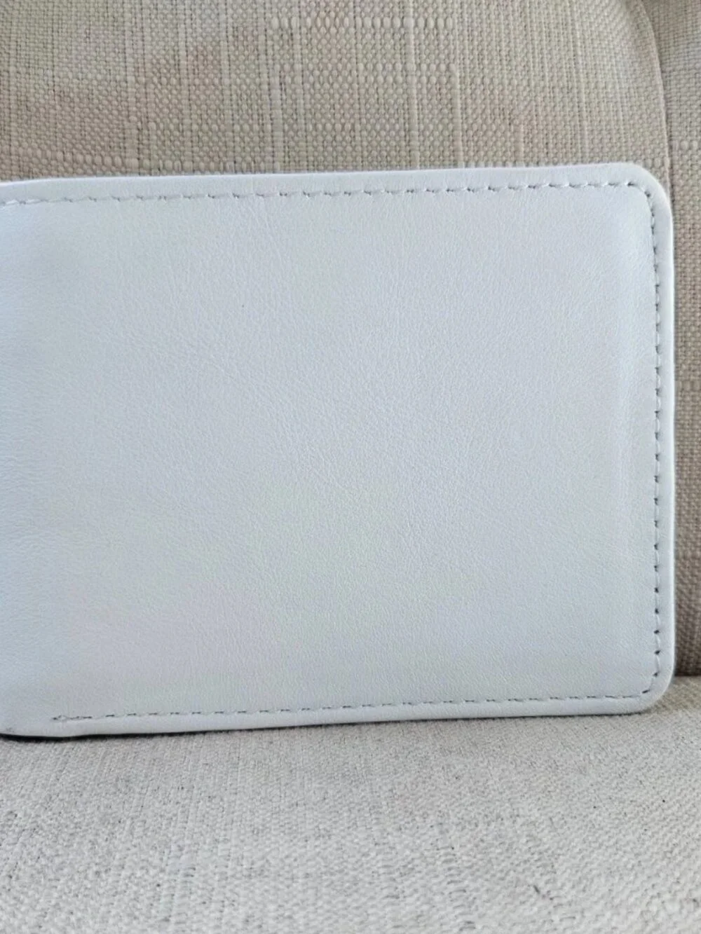White Billfold Handmade Wallet Bifold Card Holder Purse Genuine Leather Purse
